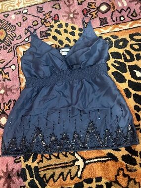 Old Navy Navy Blue Sequin Trim Camisole